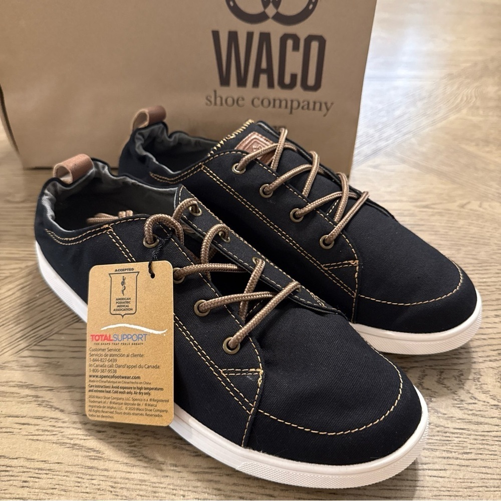 New Spenco Orthotic Canvas Santa Clara Sneakers Shoes Black Size 12B